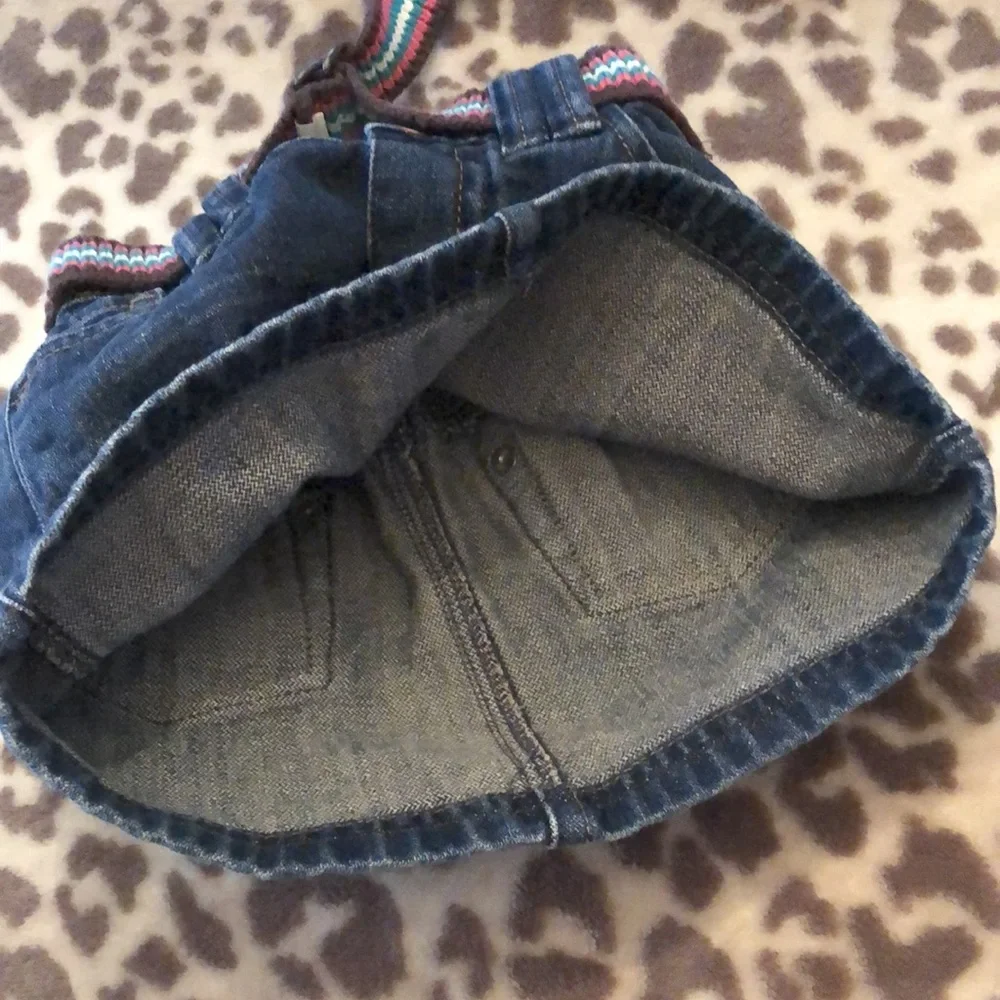2007 Old Navy Dark Wash Denim Skirt Size 18-24 months Faux Belt